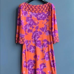 Donna Morgan Orange/Purple Pattern Dress
